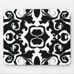 Swirling Pattern in Black and White Mouse Pad