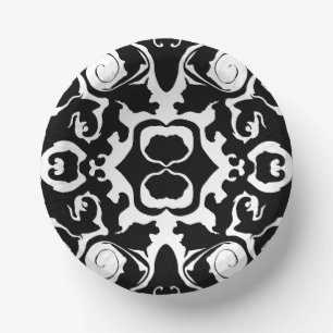 Swirling Pattern in Black and White Paper Plate