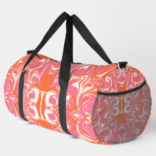 Swirling Pattern in Pink, Orange and Cream Duffle Bag