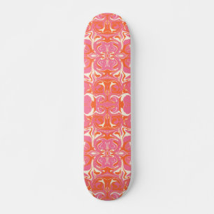 Swirling Pattern in Pink, Orange and Cream Skateboard