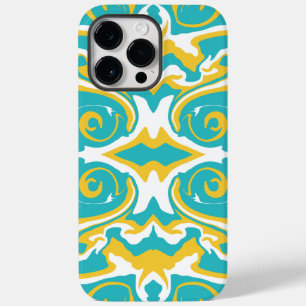 Swirling Pattern in Turquoise and Yellow Case-Mate iPhone 14 Pro Max Case
