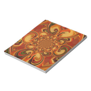 Swirling Pattern: Shades of Orange, Brown & Green Notepad