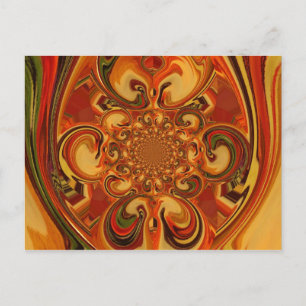Swirling Pattern: Shades of Orange, Brown & Green Postcard
