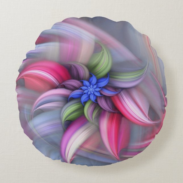 Swirling patterns round cushion (Front)