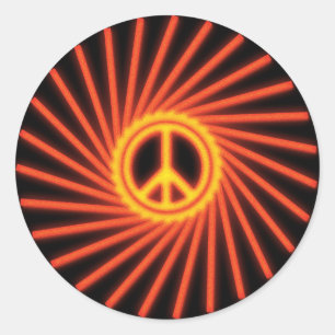 SWIRLING PEACE SIGN CLASSIC ROUND STICKER
