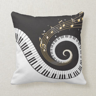 Swirling Piano Keys Cushion