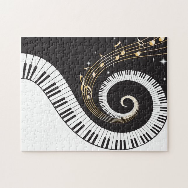 Swirling Piano Keys Jigsaw Puzzle (Horizontal)