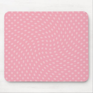 Swirling Pink Polka Dots Mouse Pad