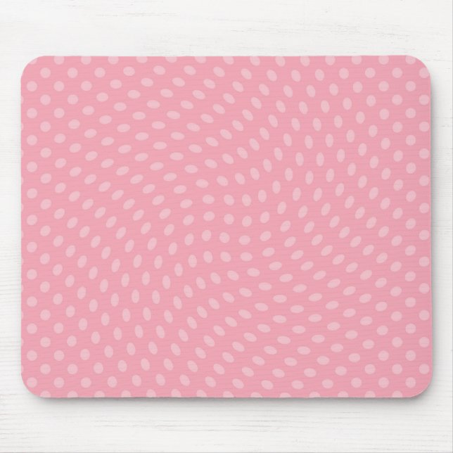 Swirling Pink Polka Dots Mouse Pad (Front)