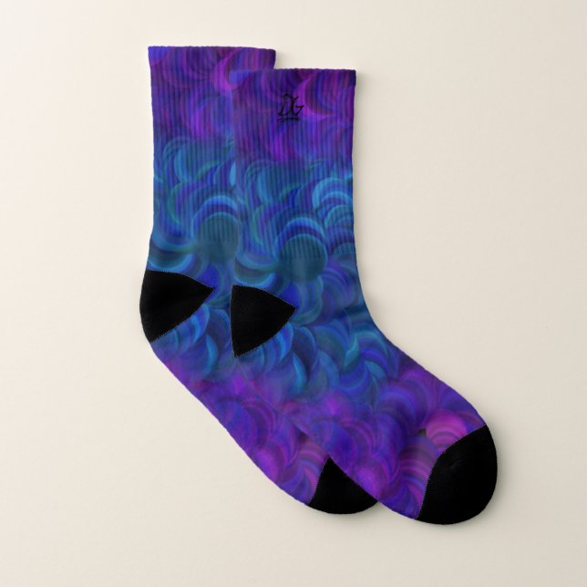 Swirling Purple and Blue Socks (Pair)