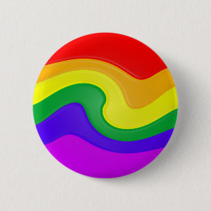 Swirling Rainbow Button