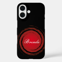 Swirling Red Circle Sun Name Plate
