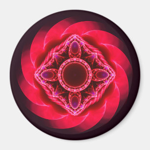 Swirling red ornament magnet