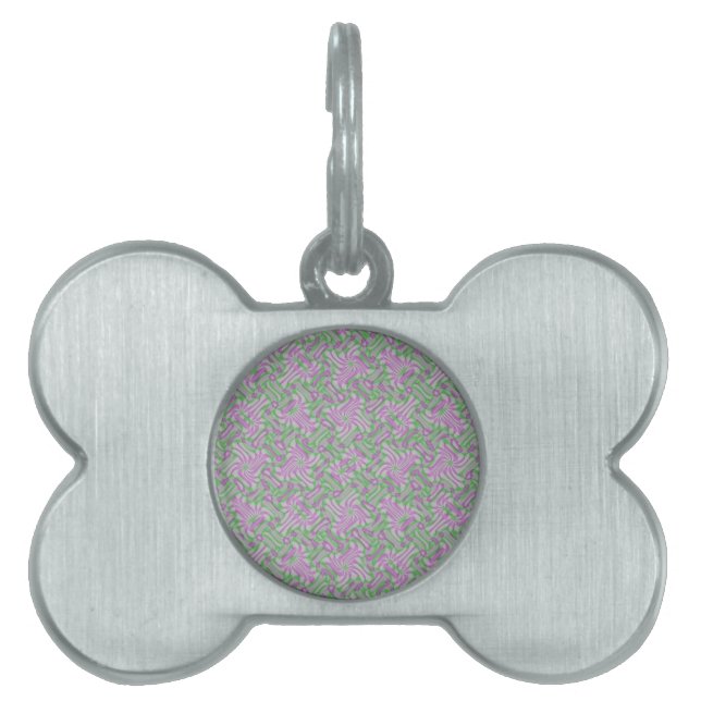 Swirling Rosettes Pet Name Tag (Front)