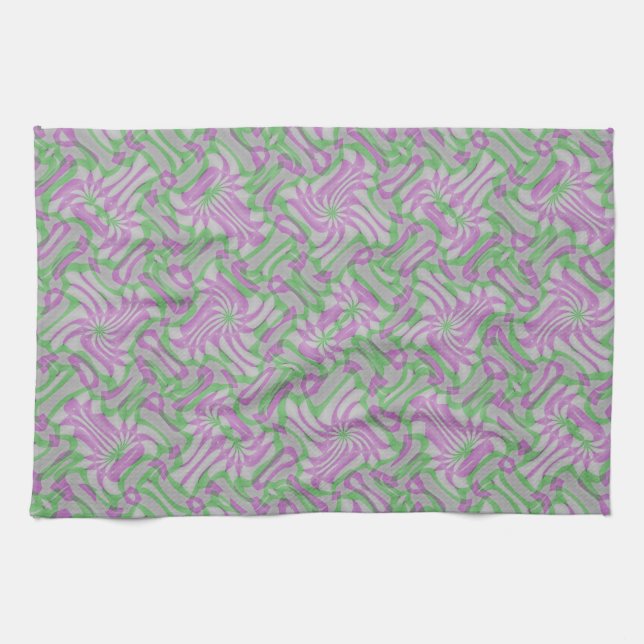 Swirling Rosettes Tea Towel (Horizontal)