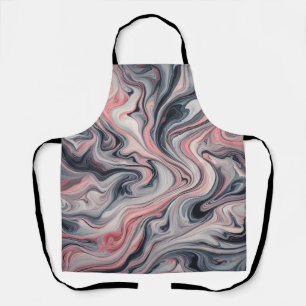 Swirling Shades of Pink, Grey, and White Apron
