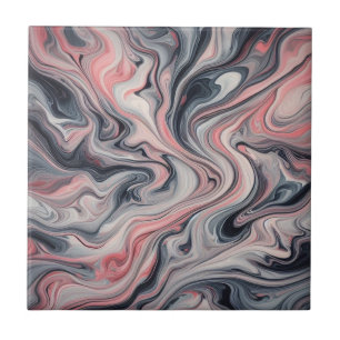 Swirling Shades of Pink, Grey, and White Ceramic Tile