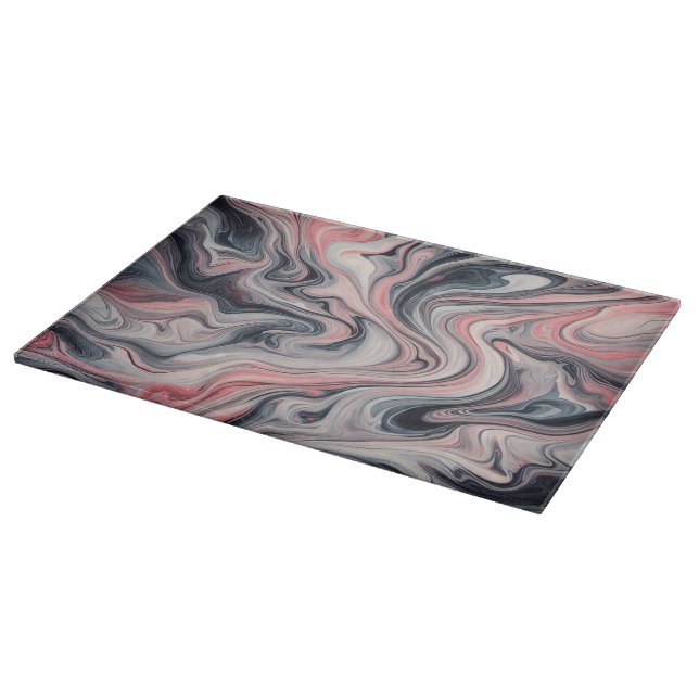 Swirling Shades of Pink, Grey, and White Cutting Board (Corner)