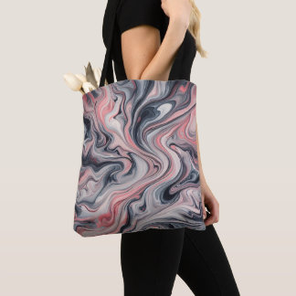 Swirling Shades of Pink, Grey, and White Tote Bag