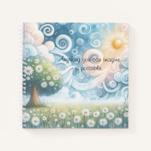 Swirling Skies / Daisies & Quote Notebook