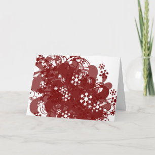 Swirling Snow Red Holiday Card