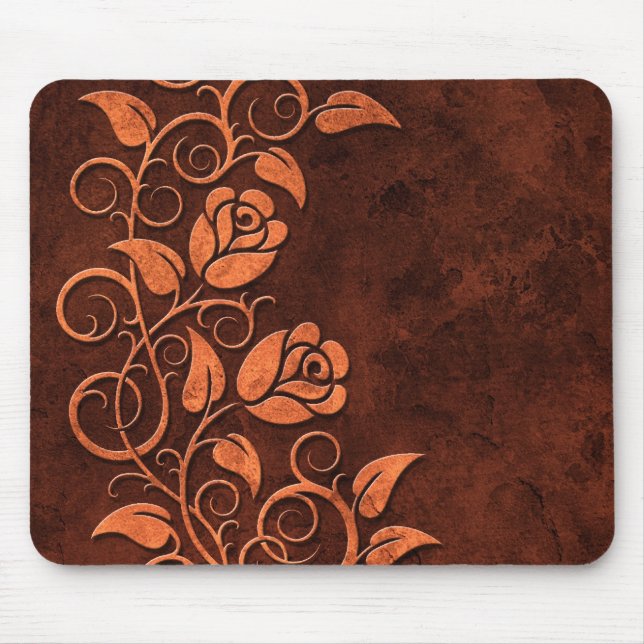 Swirling Stone Roses Mouse Pad (Front)
