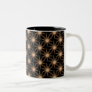 Swirling Suns Mug, Sparkling Gold Two-Tone Coffee Mug