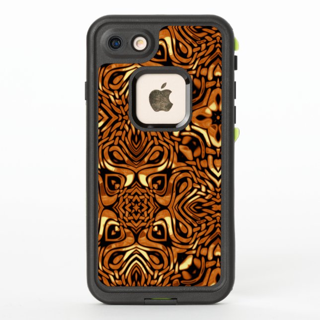 Swirling Tribal Pattern of Gold LifeProof iPhone Case (Back)