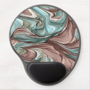 Swirling Turquoise Blue Mauve Green Gel Mouse Pad