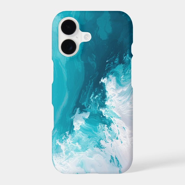 Swirling Turquoise Waves Abstract Ocean Wave Art (Back)
