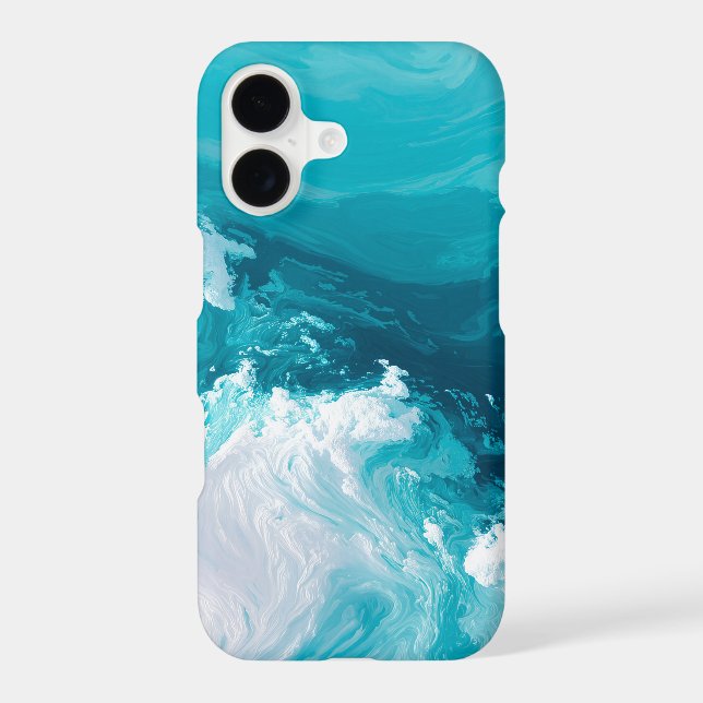 Swirling Turquoise Waves Abstract Ocean Wave Art (Back)