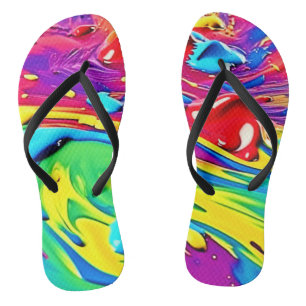 Swirling Vibrant Paint Art Thongs