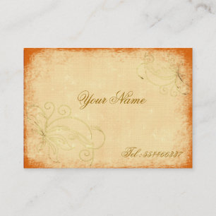 swirling vintage floral business card