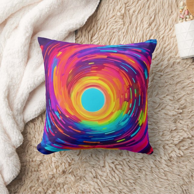 Swirling Vortex Abstract Art Cushion (Blanket)