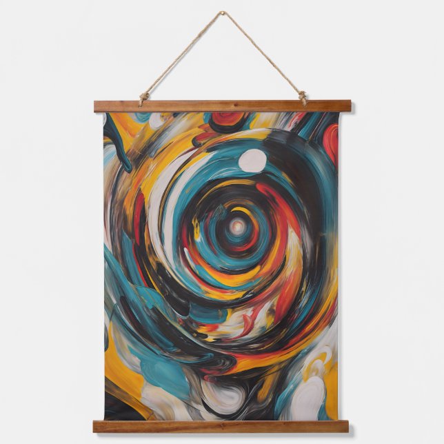 Swirling Vortex Abstract Expressionism Modern Art Hanging Tapestry (Front)