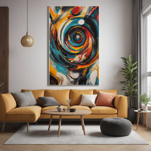 Swirling Vortex Abstract Expressionism Modern Art Poster