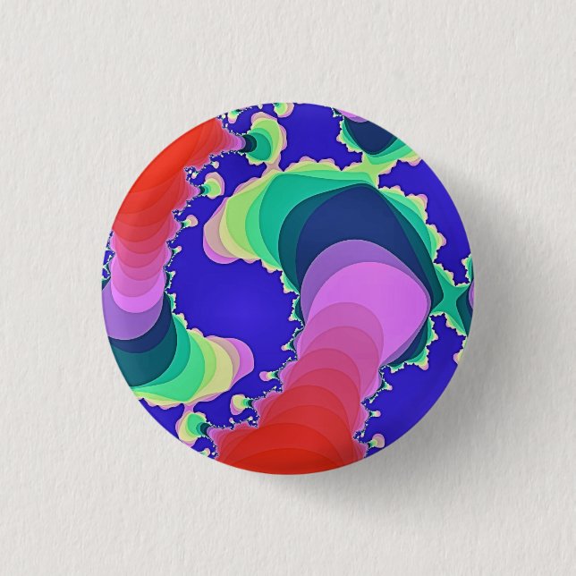 SWIRLING WATER 3 CM ROUND BADGE (Front)