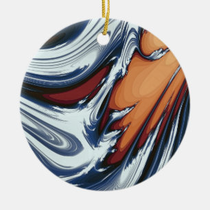 SWIRLING WATER CERAMIC ORNAMENT