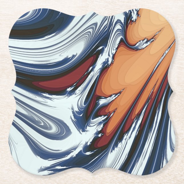 SWIRLING WATER PAPER COASTER (Front)