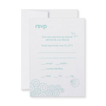 Swirling Waves RSVP Card - Robin's Egg Blue