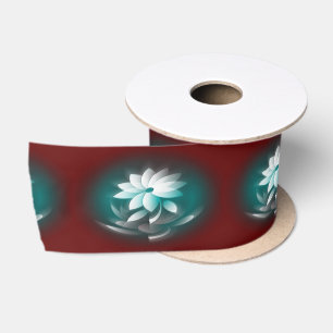 Swirling white petals satin ribbon