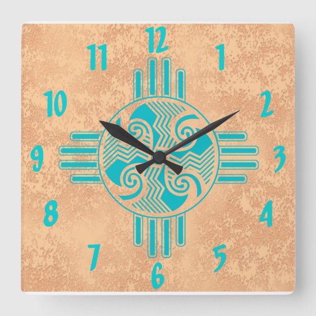 Swirling Winds Square Wall Clock (Front)