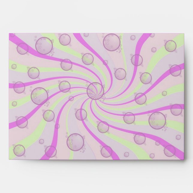 Swirls and Bubbles Pink Envelope (Front)