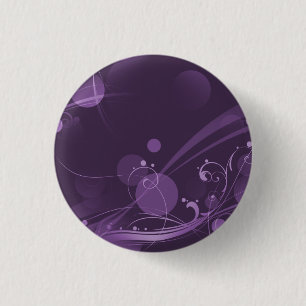 SWIRLS AND CIRCLE DOTS DARK PURPLE 3 CM ROUND BADGE