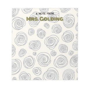 Swirls and Doodles Personalised Teacher Gift Notepad