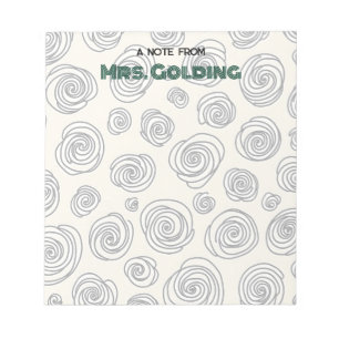 Swirls and Doodles Personalised Teacher Gift Notepad