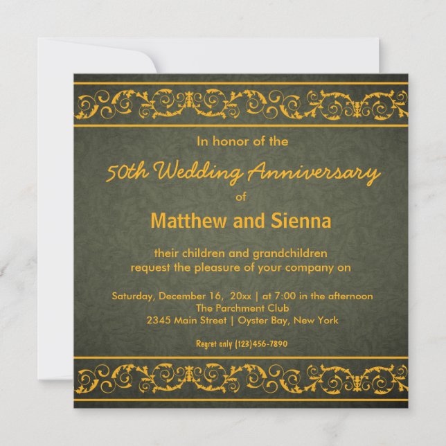 Swirls Anniversary Invitation (Front)
