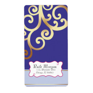 Swirls - Blue Address labels