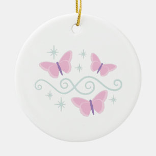 Swirls & Butterflies Ceramic Ornament