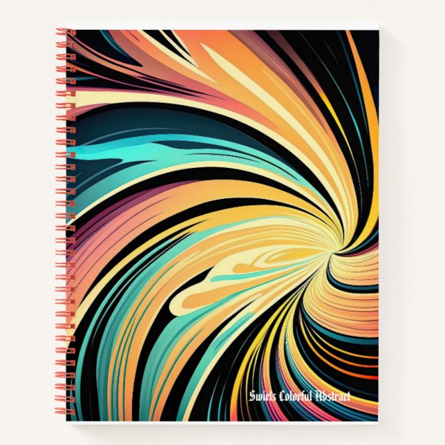 Swirls Colourful Abstract Background Notebook (Front)